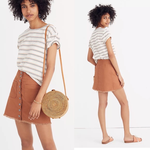 Madewell Dresses & Skirts - MADEWELL High Waist Snap Skirt In Burnt Sienna
